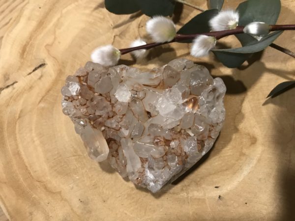 Bergkristal Hart met Hematiet insluitsels