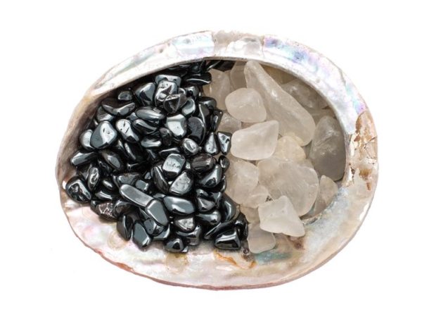 Oplaadsetje Bergkristal en Hematiet split
