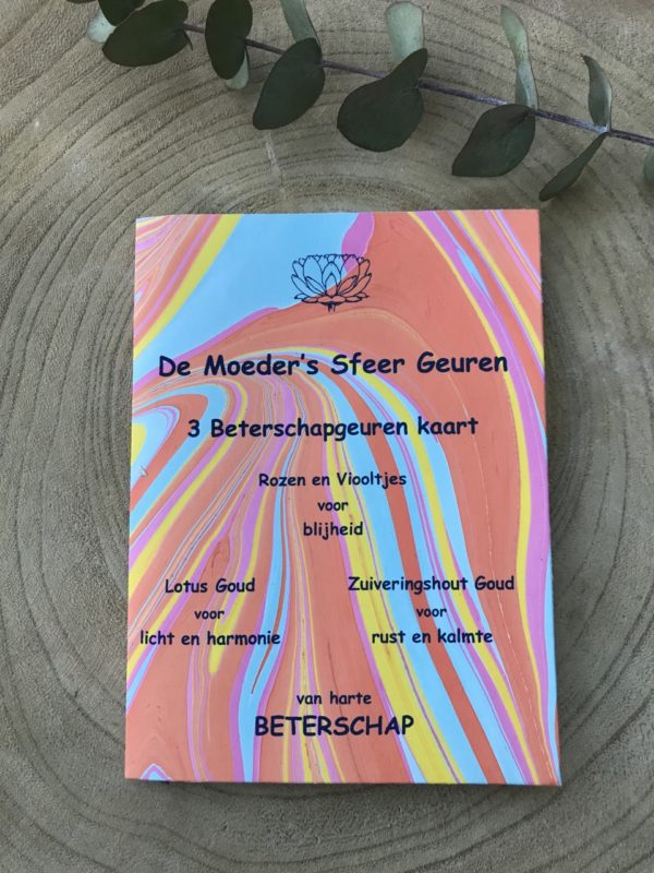 Beterschap geurenkaart met 3x2 wierookstokjes
