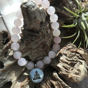 Armband Rozenkwarts Boeddha 8 mm