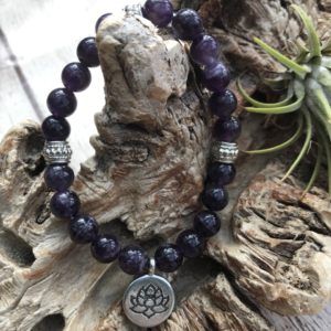 Armband Amethist Lotus 8 mm