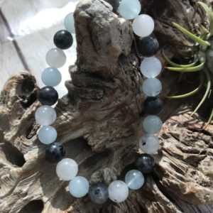Armband Aquamarijn Combi 8 mm