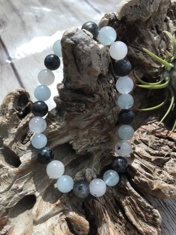Armband Aquamarijn Combi 8 mm