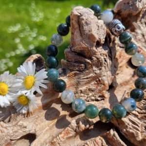 Armband Mosagaat 8 mm met boeddha