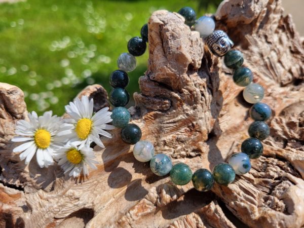 Armband Mosagaat 8 mm met boeddha