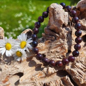 Armband Rode Granaat 8 mm