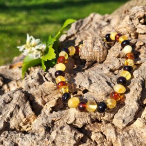 Barnsteen Armband (Mix) 6 mm