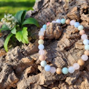 Armband Aquqmarijn / Rozenkwarts / Amazoniet / Thuliet 6 mm AA Kwaliteit