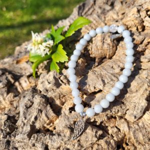 Armband Angeliet 6 mm met vleugel bedel