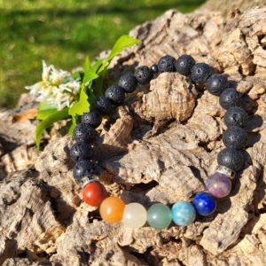 Armband Chakra / Lavasteen 8 mm