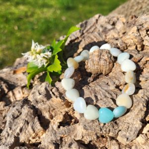 Armband Amazoniet hartjes  8 mm