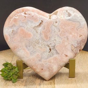 Roze Amethist hart met standaard nr. 1